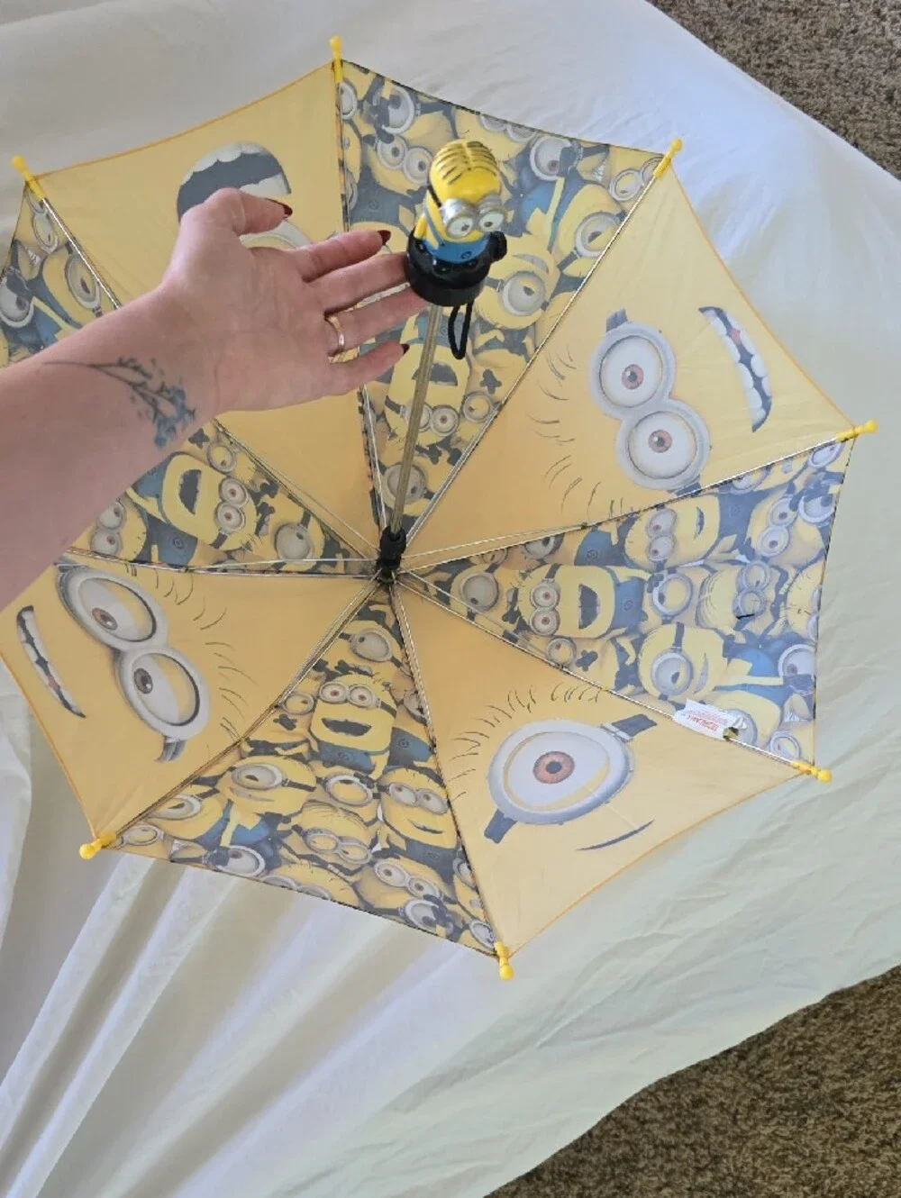 Minions Yellow Kids Umbrella with Character Handle
